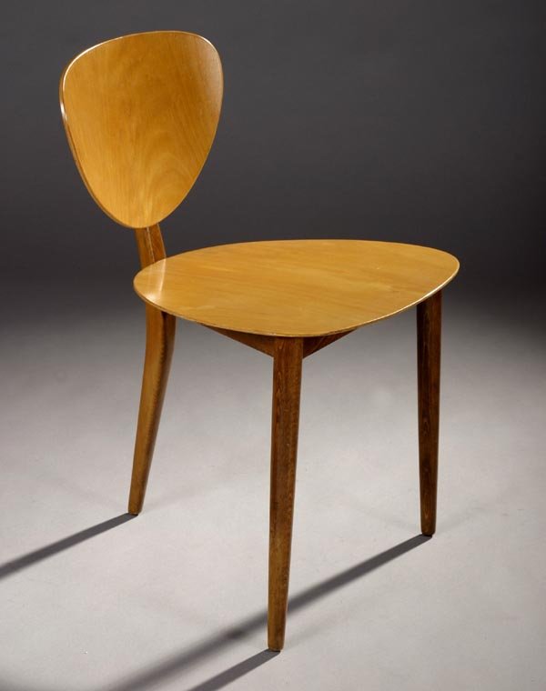 Max Bill chair Germany Mobbelfabrik: Side Chair AG Mobbelfabrik, designed circa 1952 Stamped "Germany" 18"l x 17.5"d x 29.5"h