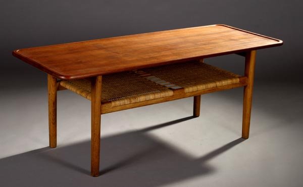 Hans J. Wegner coffee table, Tuck, Danish: Coffee table Andrs Tuck, designed 1950 51.5"l x 20"w x 20"h