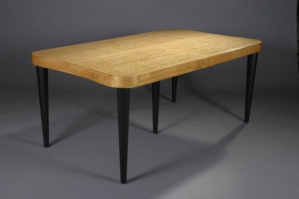 Gilbert Rohde Paldao dining table, Herman Miller: "Paldao" dining table with 2 leaves Herman Miller, designed circa 1939 68"l x 40"w x 29.5"h