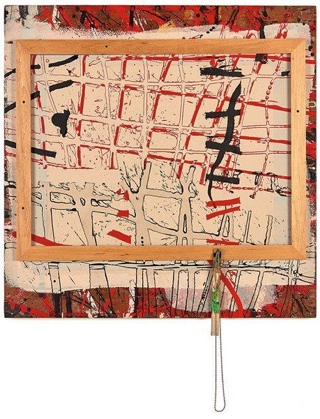 Ed Moses, Et Tu: Ed Moses Et Tu 2004 Acrylic and mylar on wood panel with metal ball chain Signed and dated "Y Branco 04" lower center; signed and inscribed "Moses y Branco #2 04" verso 43" x 43" x 2.5" Provenance: B