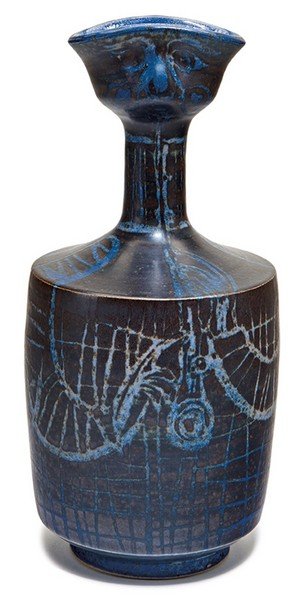 F. Carlton Ball, Vase: F. Carlton Ball Vase Executed c. 1950 Studio Signed "FC Ball/A Bohrod" 11.5" x 5" diameter Executed together with Aaron Bohrod Estimate: $1,000 - $1,500