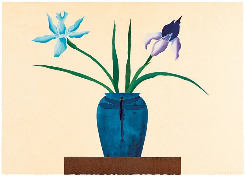 Ed Baynard, The Dragonfly Vase: Ed Baynard The Dragonfly Vase 1980 Color woodcut on natural Okawara handmade paper #12 of 16 artist's proofs aside from the edition of 70 Published and printed by Tyler Graphics, Ltd., Mount Kisco Sig