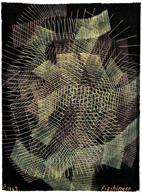 Oskar Fischinger, Gauge #1061: Oskar Fischinger Gauge #1061 1963 Oil on paperboard Signed lower right; dated with artist's monogram lower left Sheet: 8" x 6"; Frame: 10.5" x 8.5" Provenance: Estate of Cleo Baldon, Los Angeles, Cali