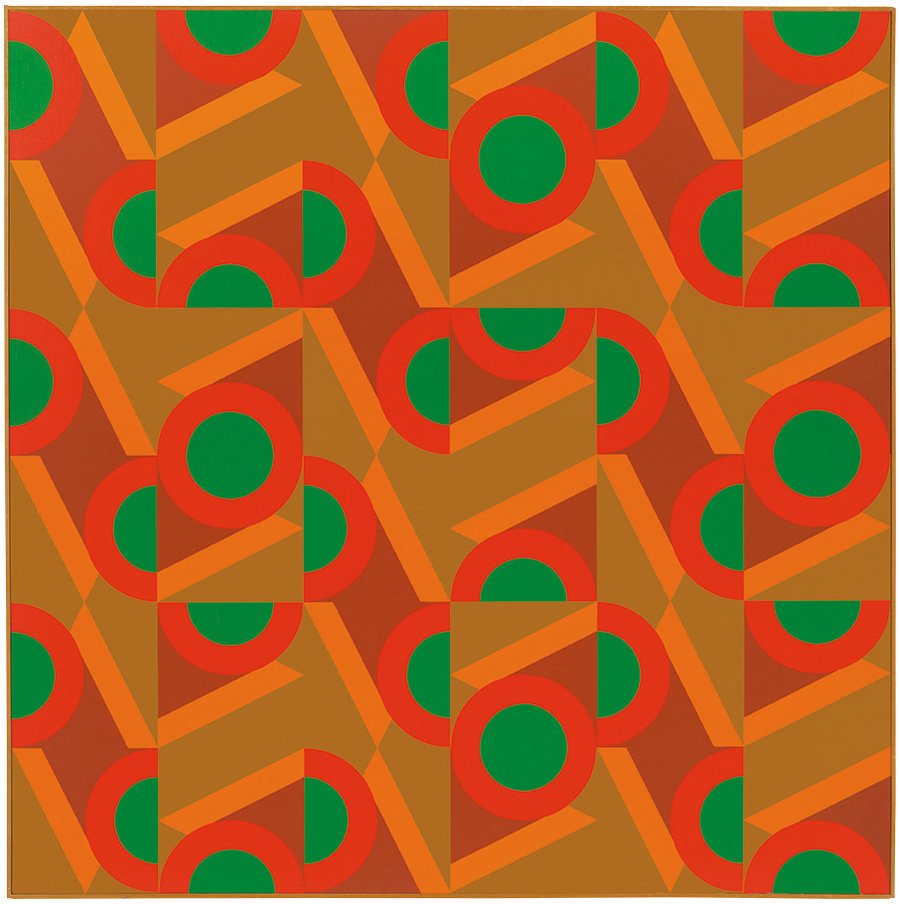 Karl Benjamin, #19: Karl Benjamin #19 1983 Oil on canvas Signed, titled, and dated in black felt-tip marker canvas stretcher verso Canvas: 60" x 60"; Frame: 60.5" x 60.75" Provenance: Private Collection, Los Angeles, Cal