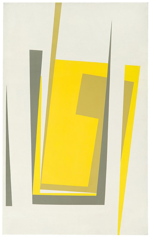 June Harwood, Untitled (from Sliver Series): June Harwood Untitled (from Sliver Series) 1960-1961 Acrylic on canvas Signed, dated, with series inscribed verso Canvas: 48" x 30"; Frame: 49" x 31"