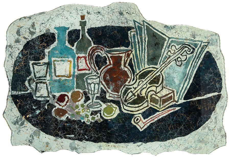 Duilio Barnabe (Dube), Wall plaque: Duilio Barnabe (Dube) Wall plaque Designed c. 1956 Fontana Arte Signed "Dubé Fontana Arte" lower center edge of plaque 31" x 45.5" x .5"