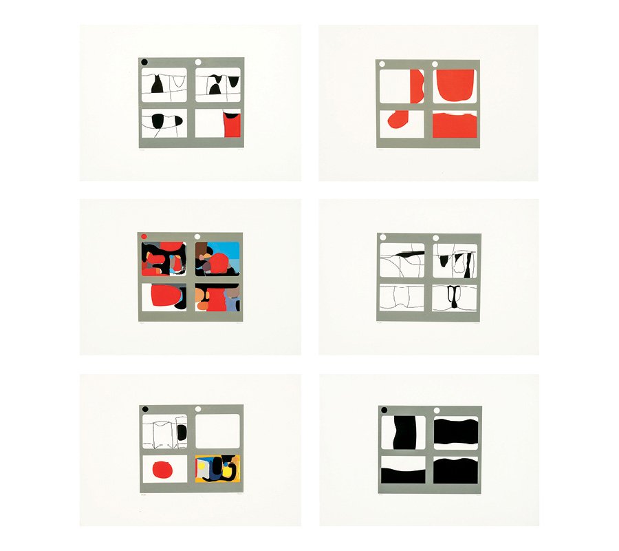 Alberto Burri, Lettere (6): Alberto Burri Lettere (6) 1969 Silkscreen on Fabriano Rosaspina paper Each: #83 of 90 Published and printed by 2RC Edizioni d'Arte, Rome Each signed lower right margin beneath image; edition lower lef