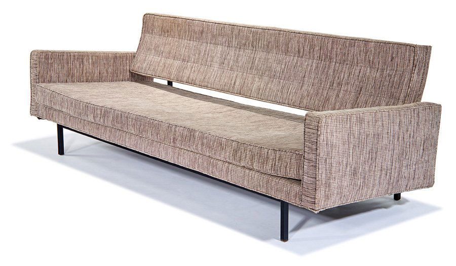 Richard Schultz, Convertible sofa bed: Richard Schultz Convertible sofa bed Designed 1958 Model no. 704 BC Knoll Associates Retains manufacturer's label 28" x 81" x 32" Literature: Knoll Furniture 1938-1960. S. Rouland and L. Rouland.