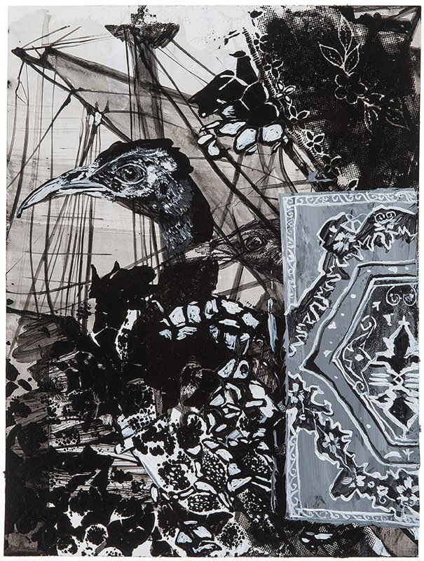 Francesca DiMattio, Untitled: Francesca DiMattio Untitled 2007 Mixed-media on paper Signed and dated verso Sheet: 12" x 9"; Frame: 16.75" x 13.75"