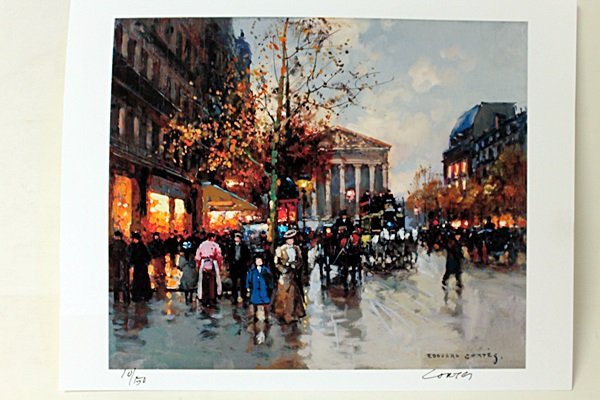 Limited Edition " Boulevard de la Madeleine, Fall I" by: Limited Edition in the manner of Edouard Cortès was born in Lagny, France on April 26, 1882. During his early lifetime, Paris was the center of the art world. Artist from across the globe traveled th