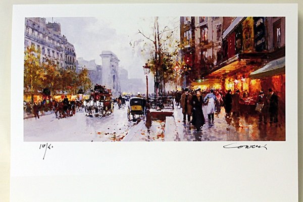 Limited Edition " Porte St. Denis In Fall" by Cortes.: Limited Edition in the manner of Edouard Cortès was born in Lagny, France on April 26, 1882. During his early lifetime, Paris was the center of the art world. Artist from across the globe traveled th