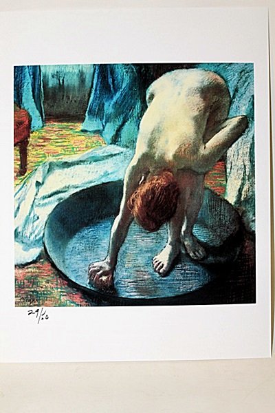 "The Tub 1" By Artist Degas.: Limited Edition By Artist Degas. Edgar Degas (19 July 1834 – 27 September 1917), born Hilaire-Germain-Edgar Degas , was a French artist famous for his work in painting, sculpture, printmaking and dr