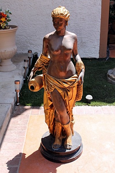 Large Bronze Statue- Girl with Scarf by Moreau: Large Bronze Statue- Girl with Scarf by Moreau; 250 punds