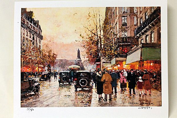 Limited Edition " Place de la Republique " by Cortes.: Limited Edition in the manner of Edouard Cortès was born in Lagny, France on April 26, 1882. During his early lifetime, Paris was the center of the art world. Artist from across the globe traveled th