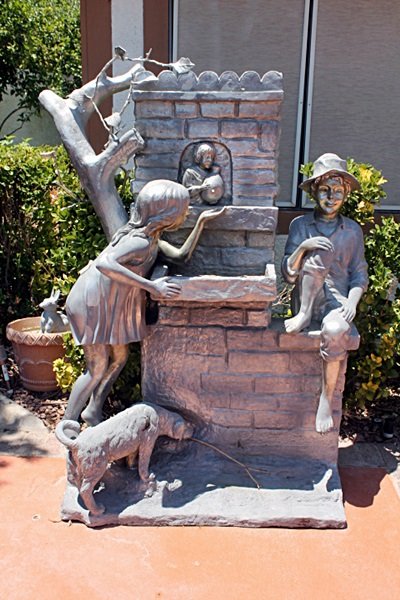 Extra Large Bronze Fountain- Hanzel and Grettle by: Extra Large Bronze Fountain- Hanzel and Grettle by Moreau; dimensions are about 66x46x20
