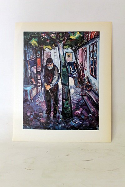 "Old Man" Original Lithograph By Artist Munch: Original Lithorgaph By Artist Munch. Painter Edvard Munch, born in 1863 in Löton, Norway, established a free-flowing, psychological-themed style all his own. His painting The Scream is one of the mos