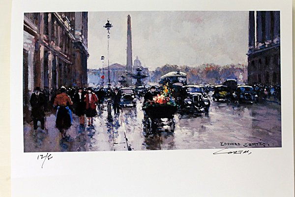 Limited Edition " Place de la Concorde" by Cortes.: Limited Edition in the manner of Edouard Cortès was born in Lagny, France on April 26, 1882. During his early lifetime, Paris was the center of the art world. Artist from across the globe traveled th