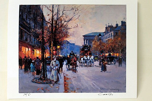 Limited Edition " Boulevard de la Madeleine, Fall III": Limited Edition in the manner of Edouard Cortès was born in Lagny, France on April 26, 1882. During his early lifetime, Paris was the center of the art world. Artist from across the globe traveled th