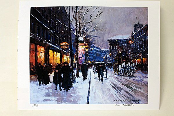 Limited Edition " Boulevard de la Madeleine, Winter I": Limited Edition in the manner of Edouard Cortès was born in Lagny, France on April 26, 1882. During his early lifetime, Paris was the center of the art world. Artist from across the globe traveled th