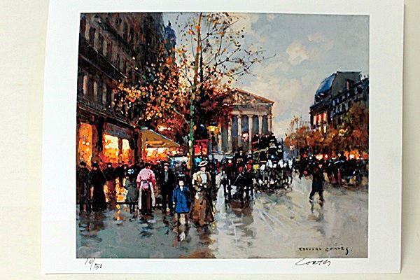 Limited Edition " Boulevard de la Madeleine, Fall I" by: Limited Edition Attributed to Edouard Cortès was born in Lagny, France on April 26, 1882. During his early lifetime, Paris was the center of the art world. Artist from across the globe traveled there