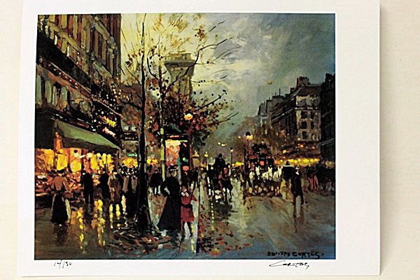 Limited Edition " Boulevard a Paris " by Cortes.: Limited Edition Attributed to Edouard Cortès was born in Lagny, France on April 26, 1882. During his early lifetime, Paris was the center of the art world. Artist from across the globe traveled there