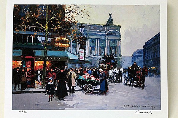 Limited Edition " Café de la Paix " by Cortes.: Limited Edition Attributed to Edouard Cortès was born in Lagny, France on April 26, 1882. During his early lifetime, Paris was the center of the art world. Artist from across the globe traveled there