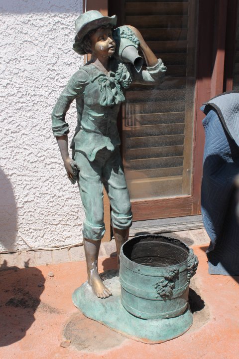 Large Bronze Fountain- Water Boy by Elliot: Large Bronze Fountain- Water Boy by Elliot 1912