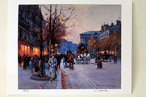 Limited Edition " Boulevard de la Madeleine, Fall III": Limited Edition attributed to Edouard Cortès was born in Lagny, France on April 26, 1882. During his early lifetime, Paris was the center of the art world. Artist from across the globe traveled there