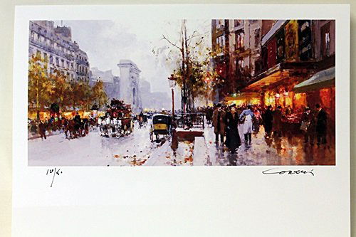 Limited Edition " Porte St. Denis In Fall" by Cortes.: Limited Edition attributed to Edouard Cortès was born in Lagny, France on April 26, 1882. During his early lifetime, Paris was the center of the art world. Artist from across the globe traveled there