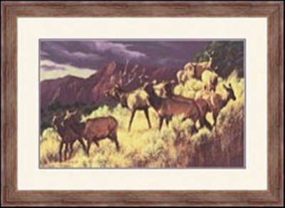 ABOVE THE FRUITED PLAIN BY GREG BEECHAM: LITHOGRAPH, IMAGE SIZE: 28X17 1/2", FRAMED: 39 1/8X28 5/8"