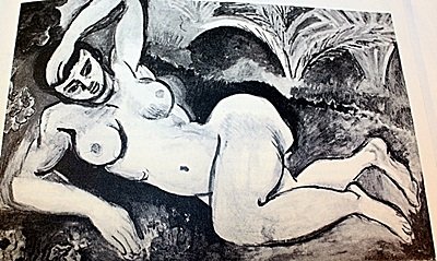 EXTREMELY RARE ORIGINAL LITHOGRAPH BY ARTIST HENRI: LITHOGRAPH IN THE MANNER OF HENRI MATISSE, "LE NE BLEU", CIRCA 1907 . Matisse’s discovery of his true profession came about in an unusual manner. Following an attack of appendicitis, he began to pai