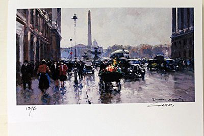 Limited Edition " Place de la Concorde" by Cortes.: Limited Edition attributed to Edouard Cortès was born in Lagny, France on April 26, 1882. During his early lifetime, Paris was the center of the art world. Artist from across the globe traveled there