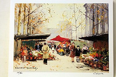 Limited Edition " Flower Seller At The Madeleine " by: Limited Edition attributed to Edouard Cortès was born in Lagny, France on April 26, 1882. During his early lifetime, Paris was the center of the art world. Artist from across the globe traveled there