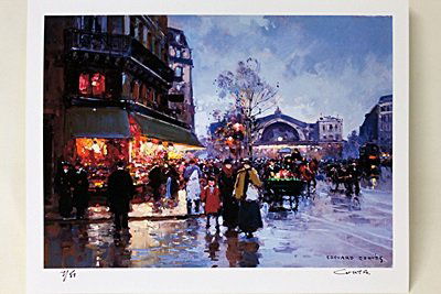 Limited Edition " Gare de l'Est " by Cortes.: Limited Edition attributed to Edouard Cortès was born in Lagny, France on April 26, 1882. During his early lifetime, Paris was the center of the art world. Artist from across the globe traveled there