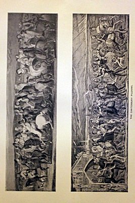 The Canterbury Pilgrims by Thos. Stothard and Wm. Blake: Original Engraving, The Canterbury Pilgrims by Thos. Stothard and Wm. Blake, approx. 11x8 in.