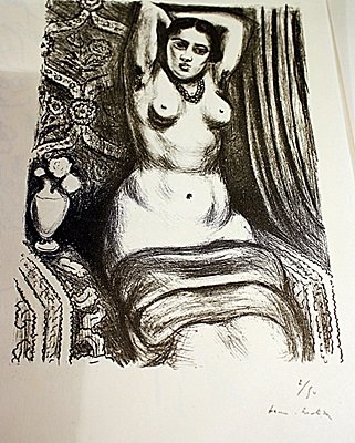 EXTREMELY RARE ORIGINAL LITHOGRAPH BY ARTIST HENRI: LITHOGRAPH IN THE MANNER OF HENRI MATISSE, BEARING THE SIGNATURE IN A LIMITED EDITION TITLED "TORSE A L'AIGUIERE", CIRCA 1927. Matisse’s discovery of his true profession came about in an unusual man