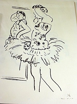 EXTREMELY RARE ORIGINAL LITHOGRAPH BY ARTIST HENRI: LITHOGRAPH IN THE MANNER OF HENRI MATISSE, BEARING THE SIGNATURE IN A LIMITED EDITION TITLED "DANSEUSE AU MIROIR", CIRCA 1927. Matisse’s discovery of his true profession came about in an unusual man