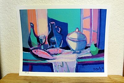 "Still Life" By Mouly.: Unique Lithgraph In The Manner Of Marcel Mouly. Marcel Mouly, born in Paris in 1918, is heavily influenced by the work of Picasso, Matisse, and Braque. He studied painting at the French Academies and