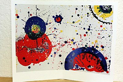 (ONE CENT LIFE portfolio) By Samuel Lewis Francis: Limited Edition In The Manner Of Artist Sam Francis. Sam Francis ,Born in 1923 in San Mateo, California, noted for his lyrical, colorful abstract works, was one of the first American artists to experi