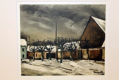 Lime Trees Under Snow 1952-by Vlamnick: Original Lithograph, Comes with COA 12" X 14"- Maurice de Vlaminck (4 April 1876 – 11 October 1958) was a French painter. Along with André Derain and Henri Matisse he is considered one of the princ
