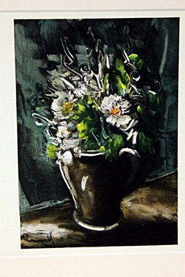 Flower In Stoneware 1951-by Vlaminck: Original Lithograph, Comes with COA 12" X 14"- Maurice de Vlaminck (4 April 1876 – 11 October 1958) was a French painter. Along with André Derain and Henri Matisse he is considered one of the princ