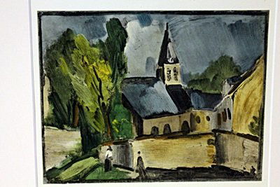 Church At Bougal 1913-by Vlaminck: Original Lithograph 12" X 14"- Maurice de Vlaminck (4 April 1876 – 11 October 1958) was a French painter. Along with André Derain and Henri Matisse he is considered one of the principal figures in