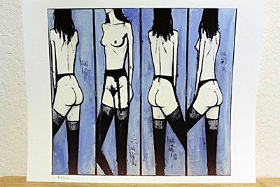 "Line Up" By Bernard Buffet: Amazing Lithograph In The Manner Of Bernard Buffet. The French painter and graphic artist Bernard Buffet was born in Paris on July 10, 1929. The numerous self-portraits play an important role in his o