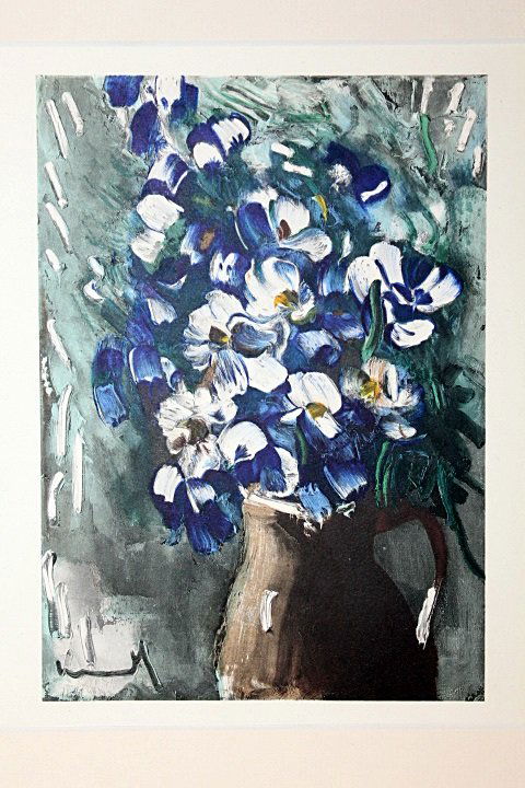 Delphiniums 1955-by Vlaminck: Original Lithograph, Comes with COA 12" X 14"- Maurice de Vlaminck (4 April 1876 – 11 October 1958) was a French painter. Along with André Derain and Henri Matisse he is considered one of the princ