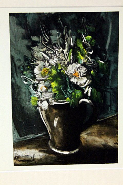 Flower In Stoneware 1951-by Vlaminck: Original Lithograph, Comes with COA 12" X 14"- Maurice de Vlaminck (4 April 1876 – 11 October 1958) was a French painter. Along with André Derain and Henri Matisse he is considered one of the princ