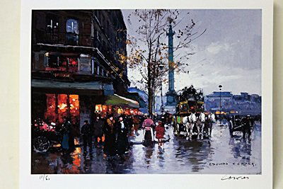 Limited Edition " Place de la Bastille " by Cortes.: Limited Edition attributed to Edouard Cortès was born in Lagny, France on April 26, 1882. During his early lifetime, Paris was the center of the art world. Artist from across the globe traveled there