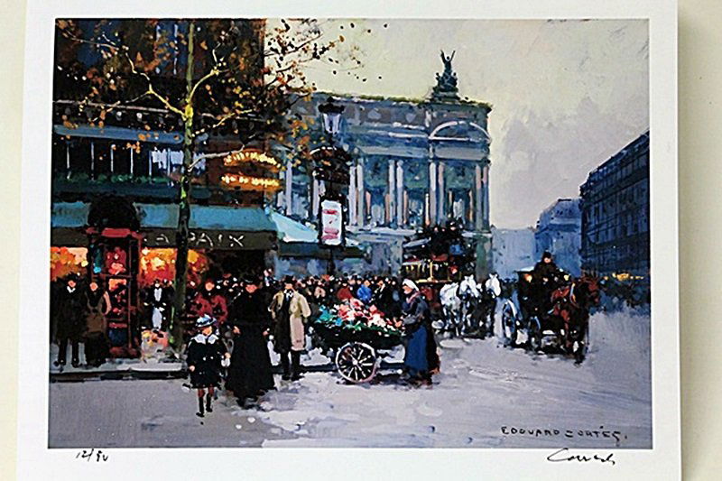 Limited Edition " Café de la Paix " by Cortes.: Limited Edition in the manner of Edouard Cortès was born in Lagny, France on April 26, 1882. During his early lifetime, Paris was the center of the art world. Artist from across the globe traveled th