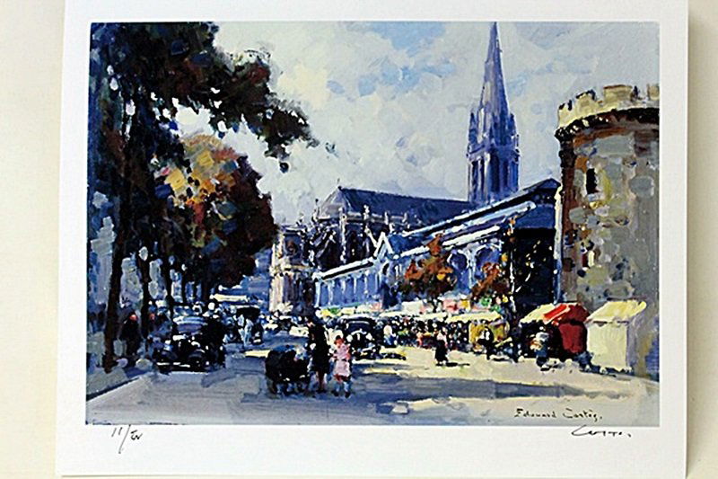 Limited Edition " Scene de Village " by Cortes.: Limited Edition in the manner of Edouard Cortès was born in Lagny, France on April 26, 1882. During his early lifetime, Paris was the center of the art world. Artist from across the globe traveled th