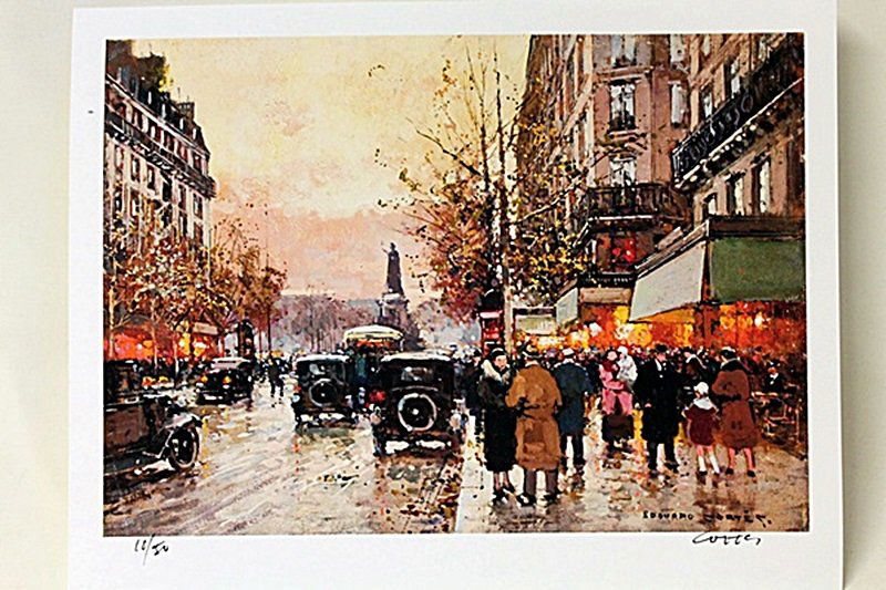 Limited Edition " Place de la Republique " by Cortes.: Limited Edition in the manner of Edouard Cortès was born in Lagny, France on April 26, 1882. During his early lifetime, Paris was the center of the art world. Artist from across the globe traveled th