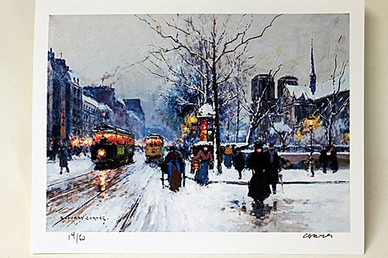 Limited Edition " Notre Dame Paris " by Cortes.: Limited Edition in the manner of Edouard Cortès was born in Lagny, France on April 26, 1882. During his early lifetime, Paris was the center of the art world. Artist from across the globe traveled th